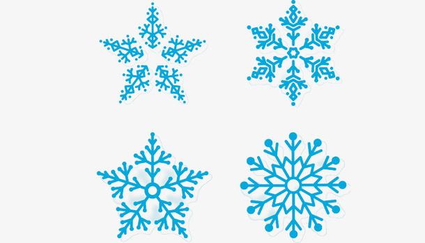 美丽雪花漂浮元素免抠