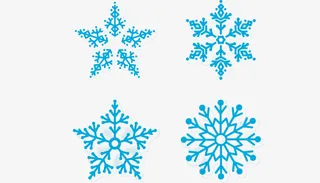 美丽雪花漂浮元素免抠