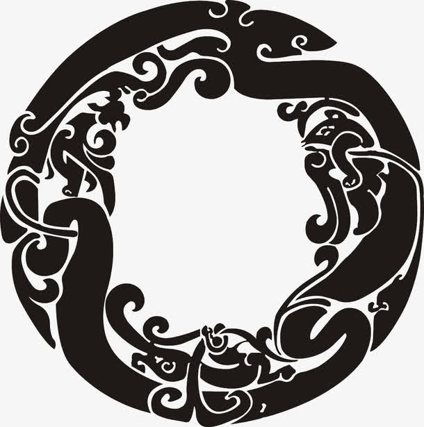 创意中国风龙纹边框元素免抠