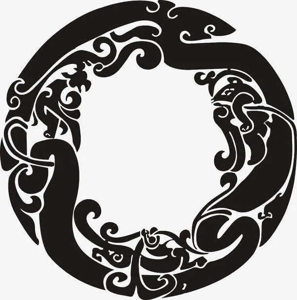 创意中国风龙纹边框元素免抠