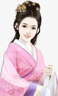 笑脸女子古风立绘免抠