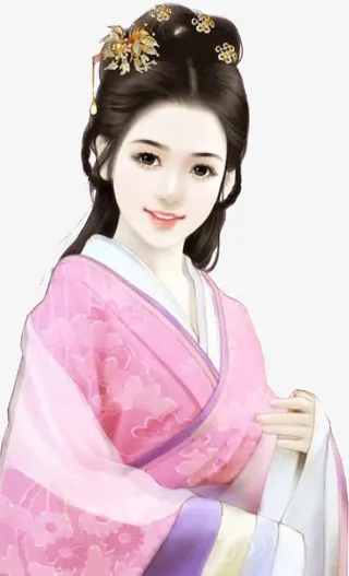 笑脸女子古风立绘免抠