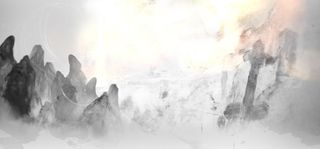 中国风水墨游戏原画山水浅色背景高清