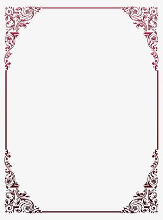 花纹底色书信边框免抠
