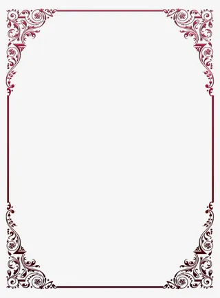 花纹底色书信边框免抠