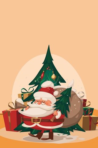 可爱卡通圣诞老人狂欢高清