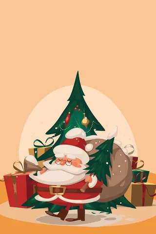 可爱卡通圣诞老人狂欢高清