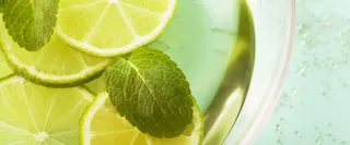 绿色小清新柠檬banner背景高清