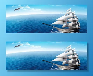 乘风破浪帆船大海企业文化banner高清