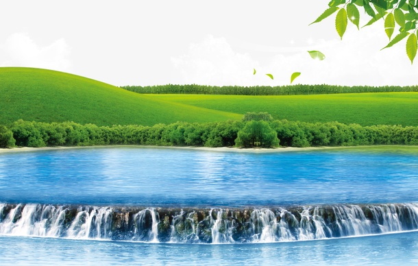 青山绿水风光图片免抠