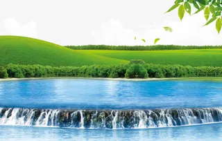 青山绿水风光图片免抠