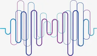 曲线波折声波绚丽梦幻声波矢量素免抠