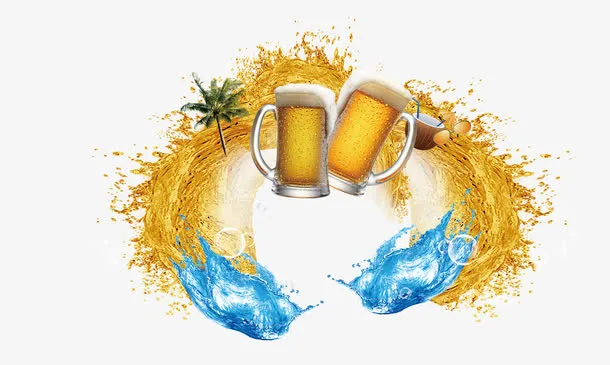 夏日元素啤酒花免抠