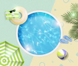 夏日沙滩海滩旅游卡通广告背景高清