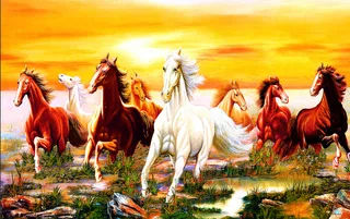 中国风古代画八骏图217高清