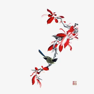 站在花枝上的小鸟免抠