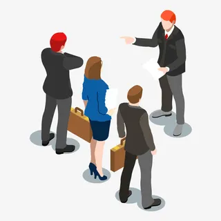 讲话的领导和聆听的员工免抠