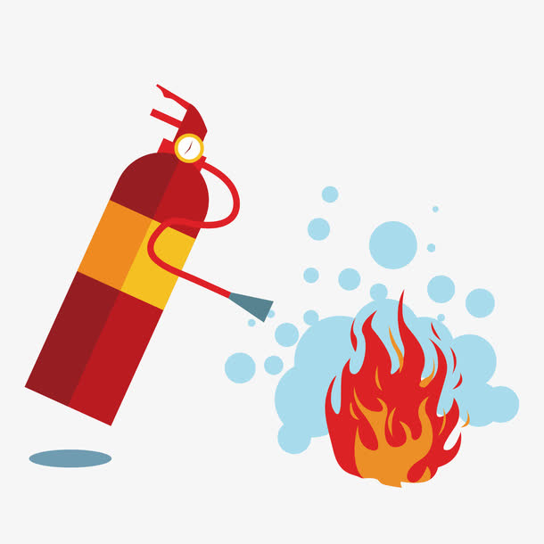 矢量灭火器和火免抠