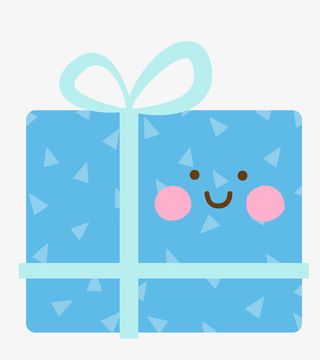 蓝色可爱礼物盒子免抠