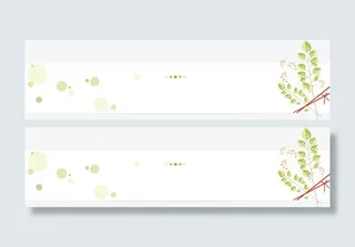 长条边框 绿色 小清新 标题 底纹免抠