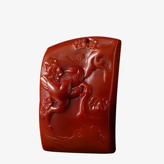 红色梅花南红玛瑙免抠