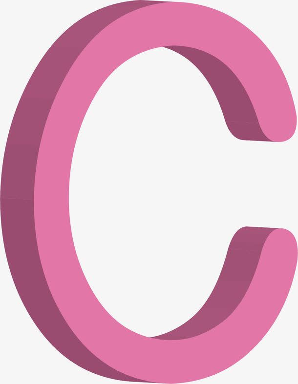 粉色字母C免抠
