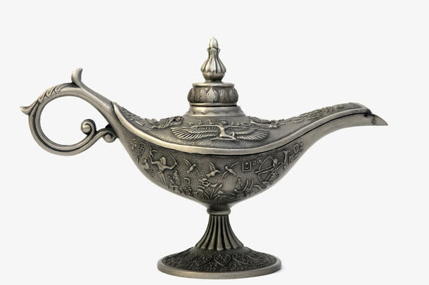 古铜色阿拉丁神灯免抠