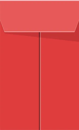 红色信封红包艺术字免抠