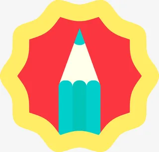 简约卡通铅笔标签免抠