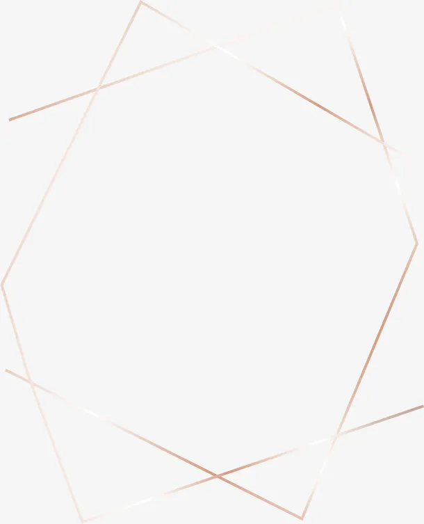金色线条边框八角星星免抠