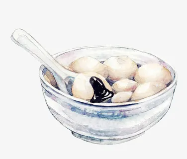 手绘汤圆插画免抠