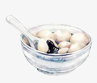 手绘汤圆插画免抠