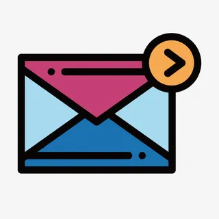 彩色手绘几何信封元素免抠