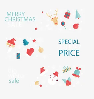 圣诞节可爱横幅免抠