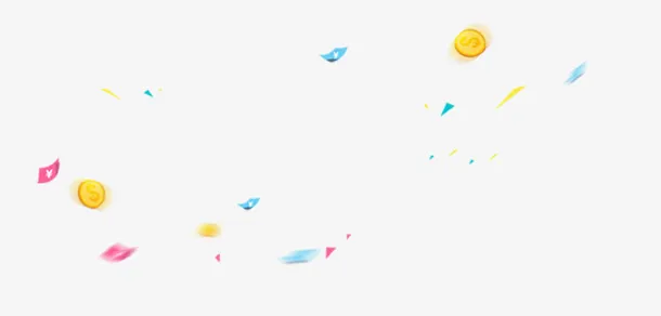 金币红包彩屑免抠
