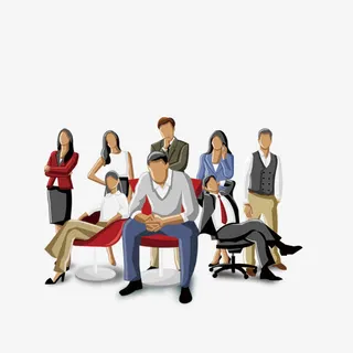 卡通办公室人群免抠