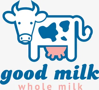 蓝色线条奶牛免抠