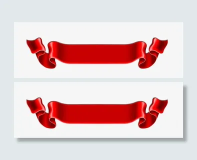 简约红色绸带免抠