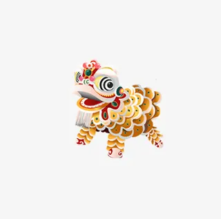 节日彩色麒麟免抠