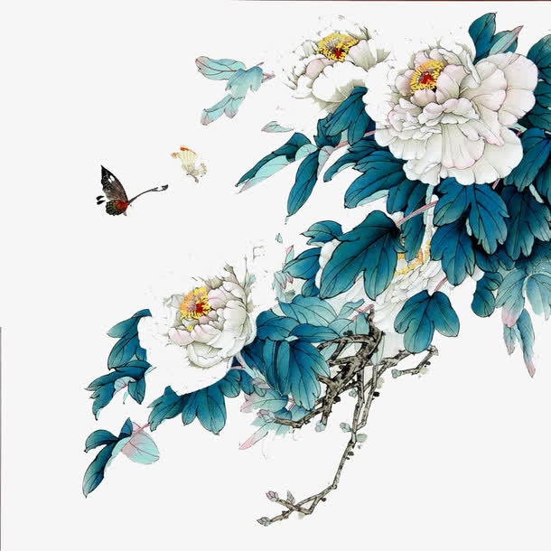 手绘花鸟免抠
