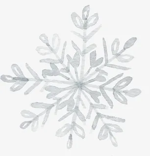 可爱的白色水彩雪花免抠