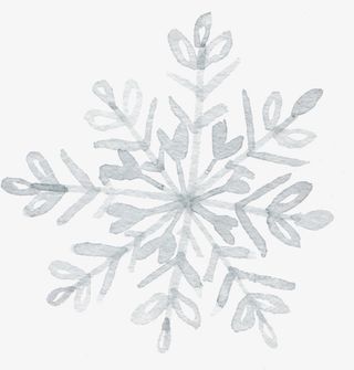 可爱的白色水彩雪花免抠