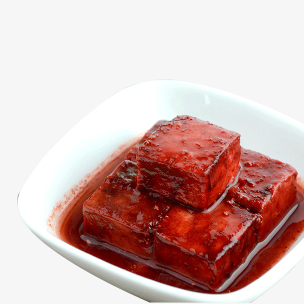 瓷盘装饰的玫瑰霉豆腐免抠