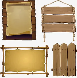 木板指示牌设计矢量素材,矢量素免抠