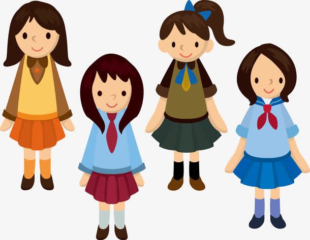 矢量图学生女孩子人物免抠