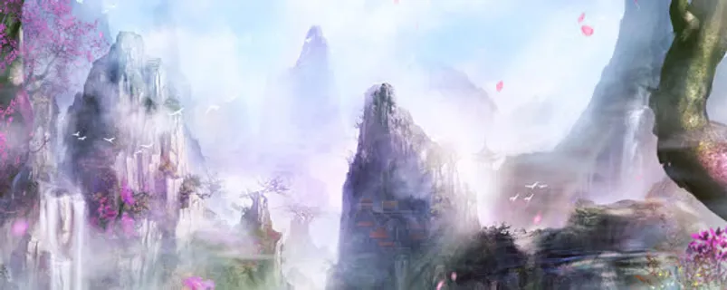 唯美仙侠游戏场景原画免抠