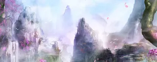 唯美仙侠游戏场景原画免抠