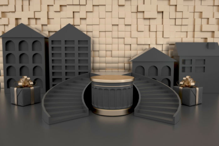 C4D，黑金，舞台，高端高清