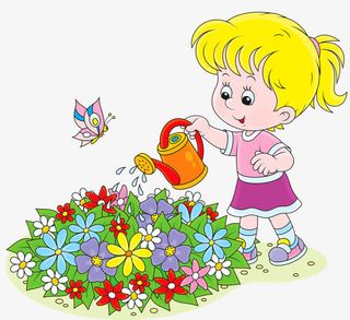 浇花的女孩免抠