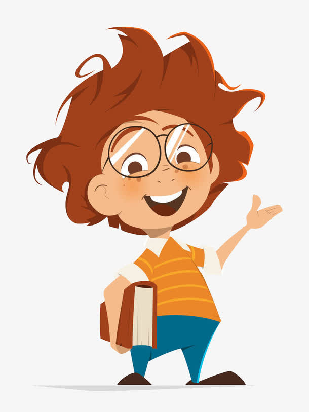 戴眼镜的孩子免抠手绘/卡通卡通元素